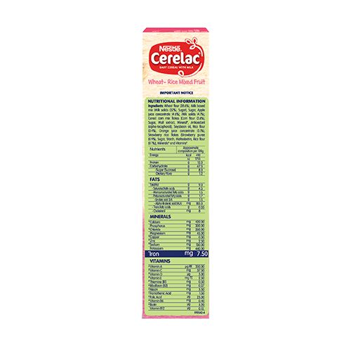 Nestle Cerelac Fortified Baby Cereal With Milk, Wheat-Rice Mixed Fruit - From 10 Months, 300 g